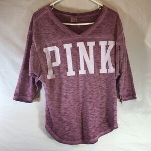 PINK Victoria’s Secret Size XS Maroon Slouchy Tee Soft Girl Cozy Lounge Top